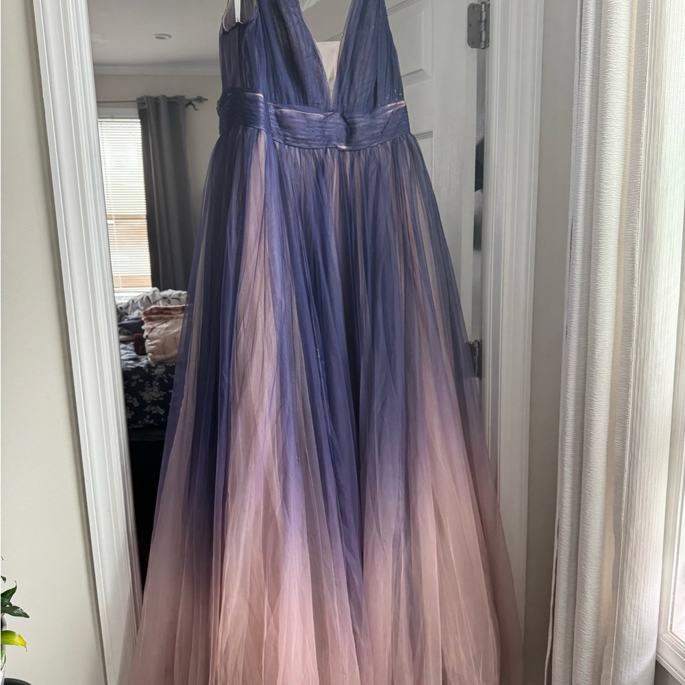 Mac Duggal Pink and Purple Gown